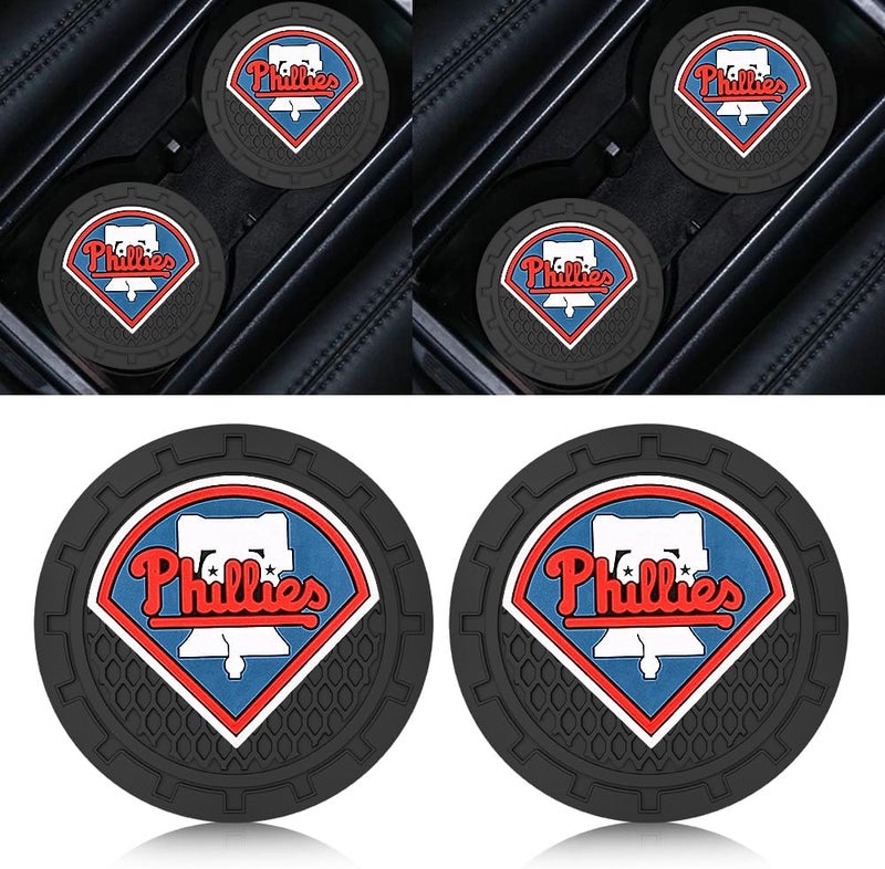 WiiFiive Car Cup Holder Coasters for Phila Phillies Baseball Fans, Phillies Car Coasters for Cup Holder Insert Silicone Non-Slip - Image 4